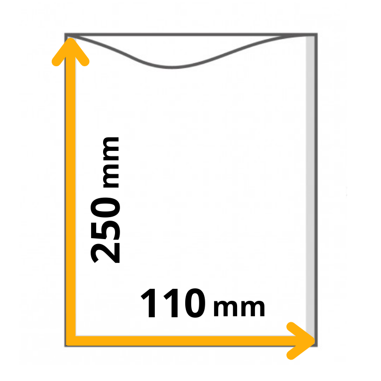 myvac busta sottovuoto liscia, 90my, 110x250mm